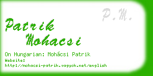 patrik mohacsi business card